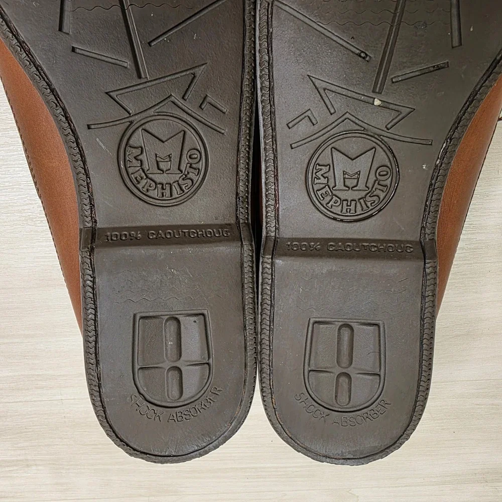 Mephisto Spinnaker Mens Tan Leather Boat Shoes Air-Relax Loafers 9.5 US 9 EU